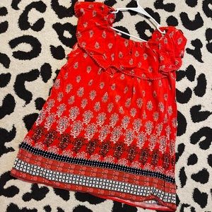 Womens red floral shirt